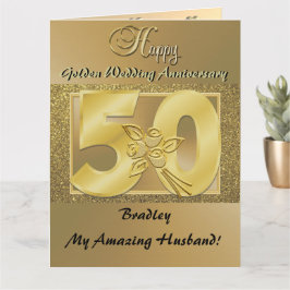 Tarjeta personalizada del 50 aniversario de bodas