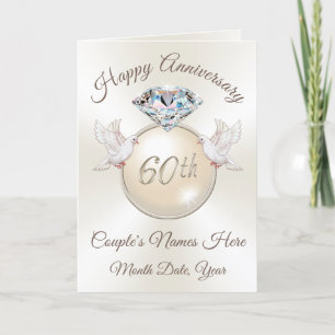 Tarjeta personalizada del 60 aniversario, tema de