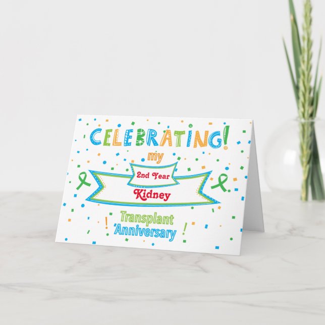 Tarjeta personalizada del aniversario de trasplant (Anverso)