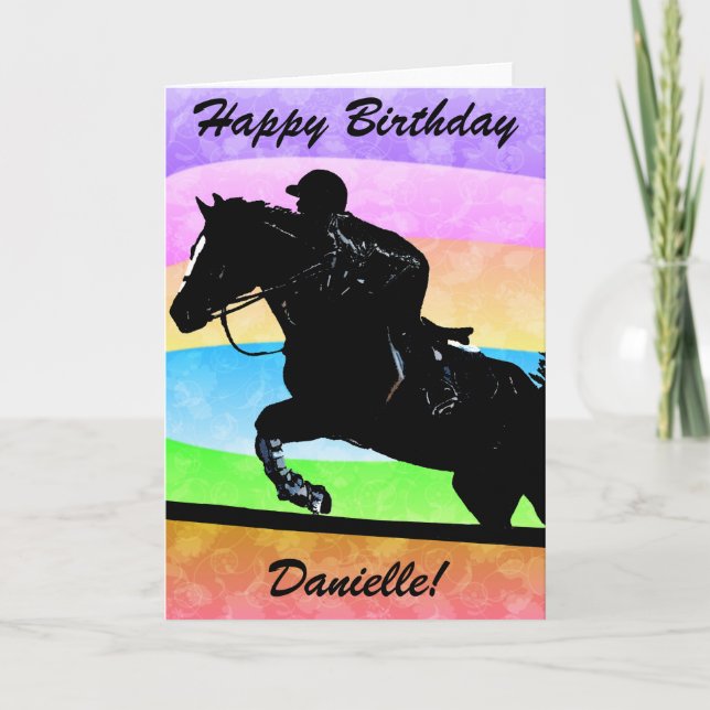 Tarjeta personalizada del caballo del feliz (Anverso)