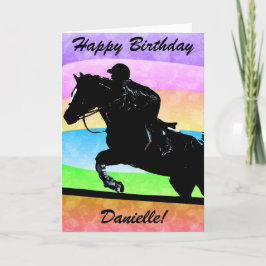 Tarjeta personalizada del caballo del feliz