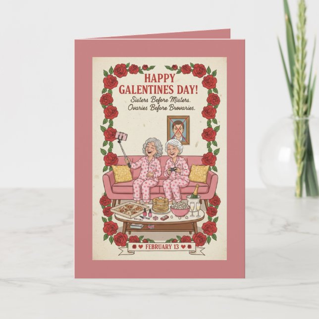 Tarjeta personalizada del día de Galentine (Anverso)