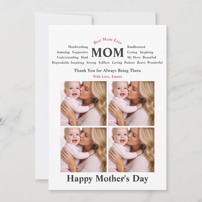 Tarjeta personalizada del Día de la Madre (Anverso)