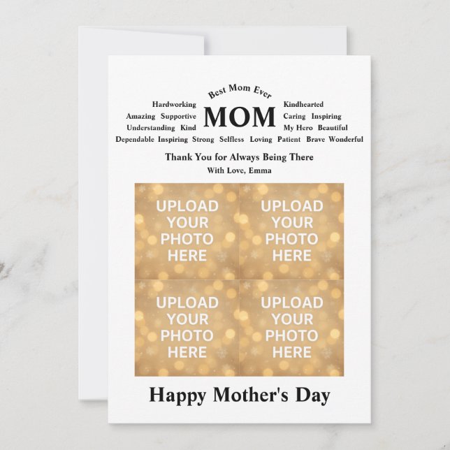 Tarjeta personalizada del Día de la Madre (Anverso)