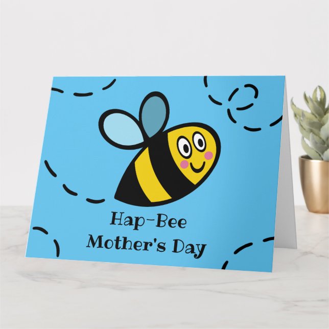 Tarjeta personalizada del Día de la Madre Abejorro (Planta pequeña)