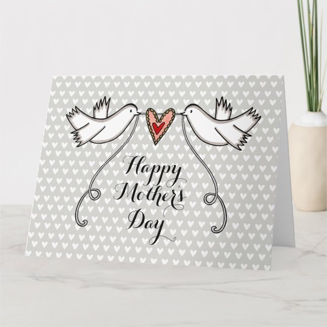 Tarjeta personalizada del Día de la Madre con palo (Anverso)