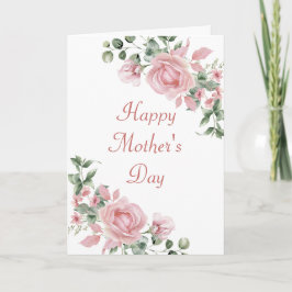 Tarjeta personalizada del día de la madre con rosa