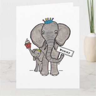 Tarjeta personalizada del Día de la Madre de elefa
