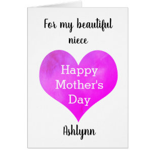 Tarjeta personalizada del día de la madre de una s