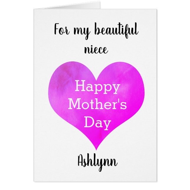 Tarjeta personalizada del día de la madre de una s (Frente)