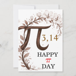 Tarjeta personalizada del Día de Pi floral, regalo