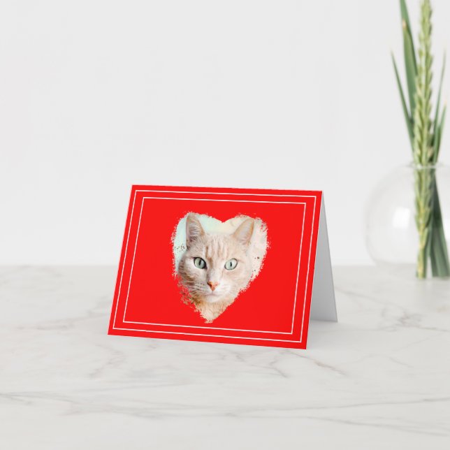 Tarjeta personalizada del día de San Valentín roja (Anverso)