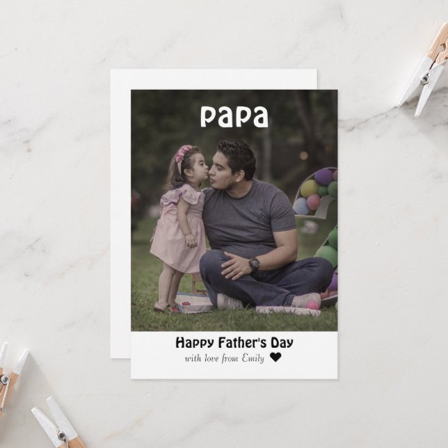 Tarjeta personalizada del día del padre (Anverso/Reverso In Situ)