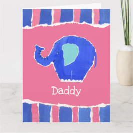 Tarjeta personalizada del Día del Padre con elefan