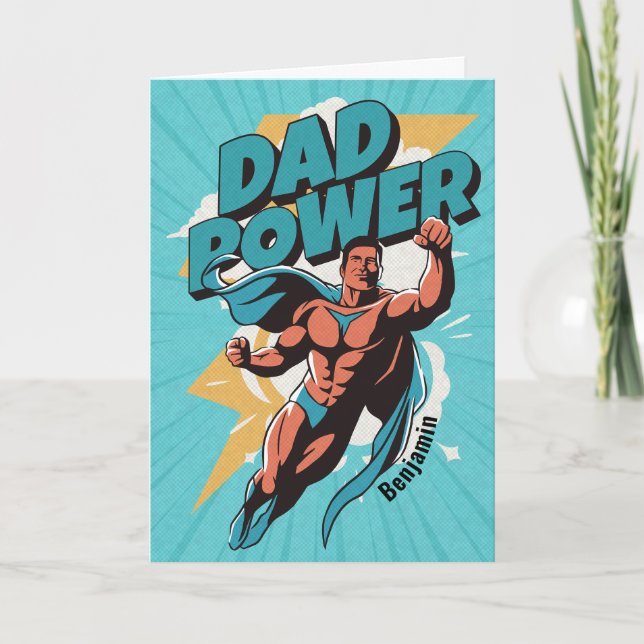 Tarjeta personalizada del Día del Padre con Poder  (Anverso)