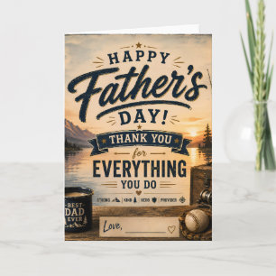 Tarjeta personalizada del Día del Padre de pesca