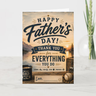 Tarjeta personalizada del Día del Padre de pesca