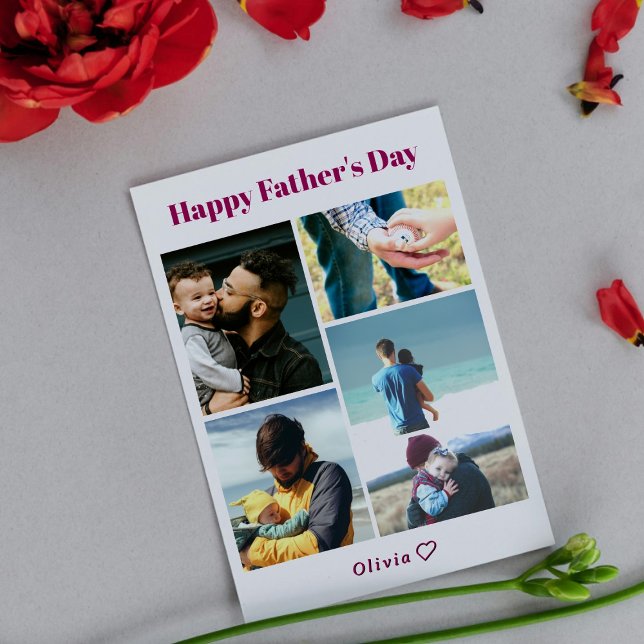 Tarjeta personalizada del día del padre feliz con  (Subido por el creador)