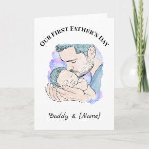 Tarjeta personalizada del primer día del padre par