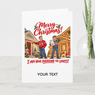 Tarjeta personalizada divertida de luces de Navida