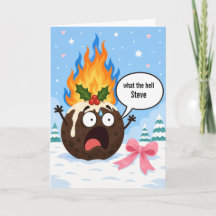 Tarjeta personalizada divertida de pudín de Navida