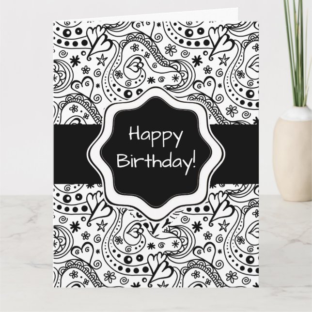 Tarjeta personalizada Doodle con verso interno (Anverso)