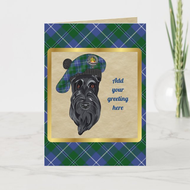 Tarjeta personalizada Douglas Badge & Tartan (Anverso)