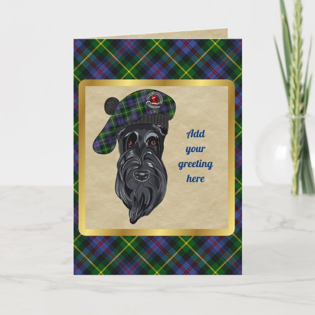 Tarjeta personalizada Farquharson Badge & Tartan (Anverso)