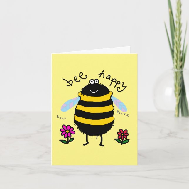 Tarjeta Personalizada Feliz Abeja Linda (Anverso)