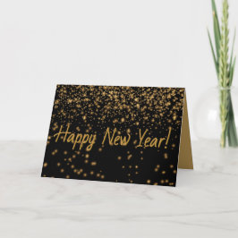 Tarjeta personalizada FELIZ AÑO NUEVO en negro y d
