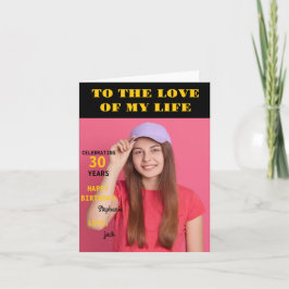 Tarjeta Personalizada Feliz cumpleaños foto esposa de amor