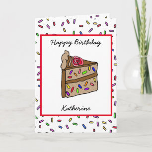 Tarjeta Personalizada Feliz Cumpleaños Mano dibujada por c