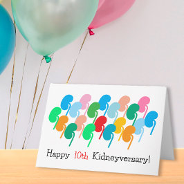 Tarjeta personalizada Feliz Kidneyversary y muchos