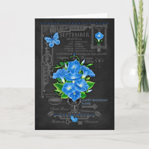 Tarjeta Personalizada Flor de Cumpleaños Septiembr