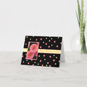Tarjeta personalizada flores rosadas felices de