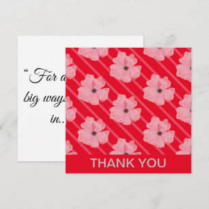 Tarjeta Personalizada Flores Rosadas y Rayas