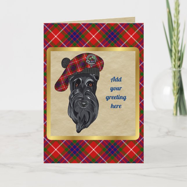 Tarjeta personalizada Fraser Badge & Tartan (Anverso)