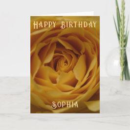 Tarjeta personalizada Happy Birday Yellow Rose