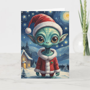 Tarjeta Personalizada la noche estelar de la retro Alien