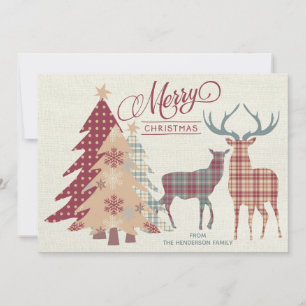 Tarjeta personalizada Merry Christmas Country Plai