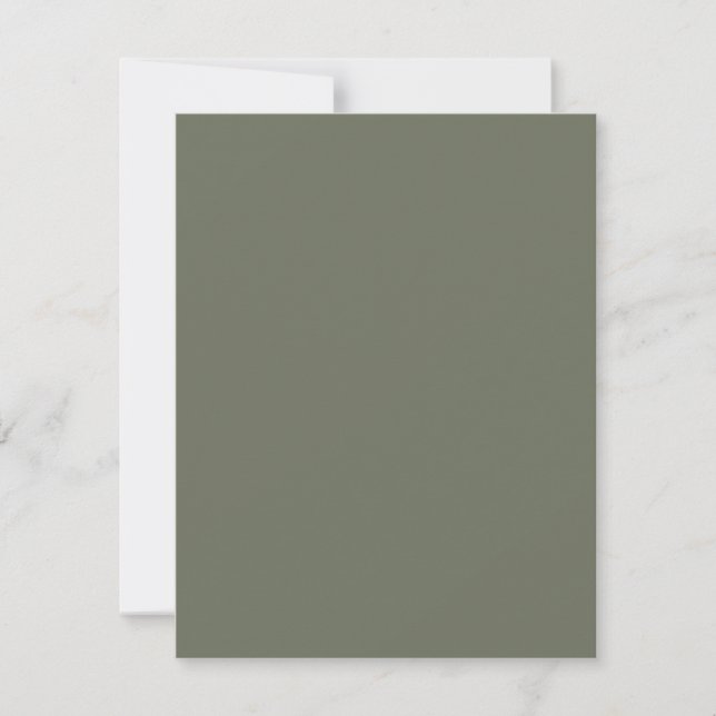 Tarjeta personalizada moderna plana de musgo verde (Anverso)