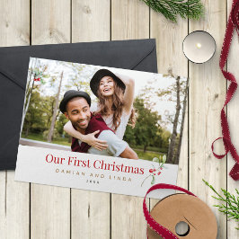 Tarjeta Personalizada Nuestro Primer Navidad con u