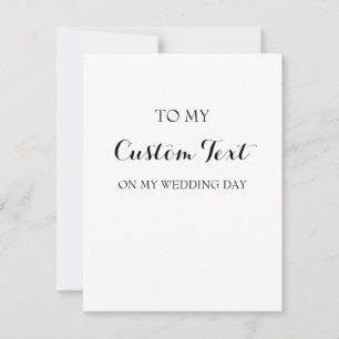 Tarjeta personalizada para el día de la boda
