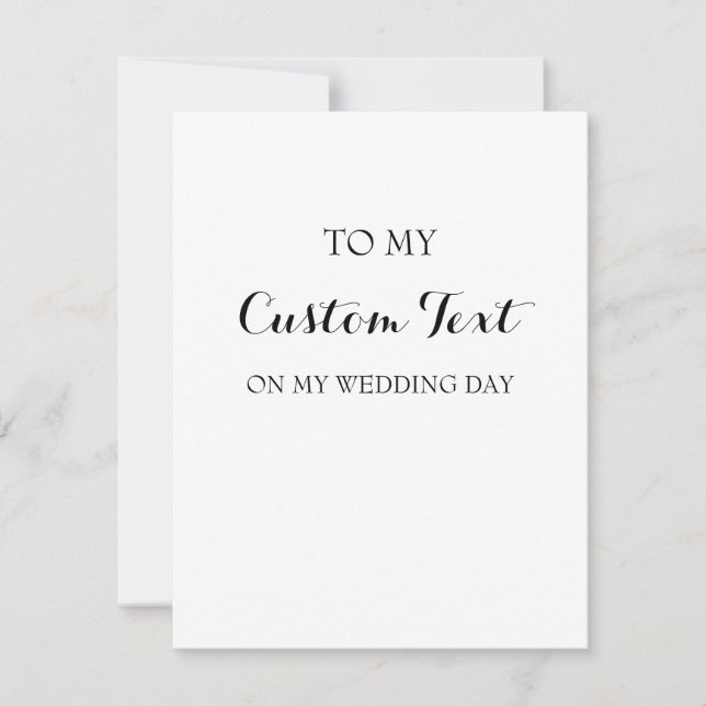 Tarjeta personalizada para el día de la boda (Anverso)