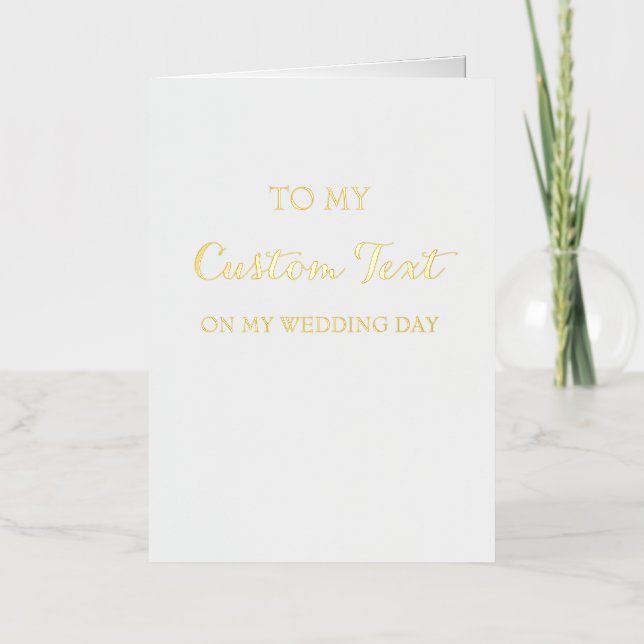 Tarjeta personalizada para el día de la boda (Anverso)