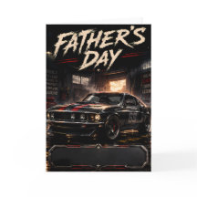 Tarjeta personalizada para papá de Muscle Car