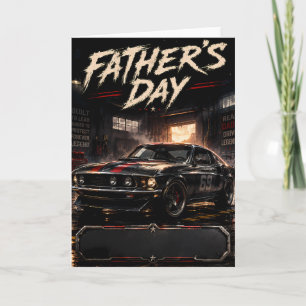 Tarjeta personalizada para papá de Muscle Car
