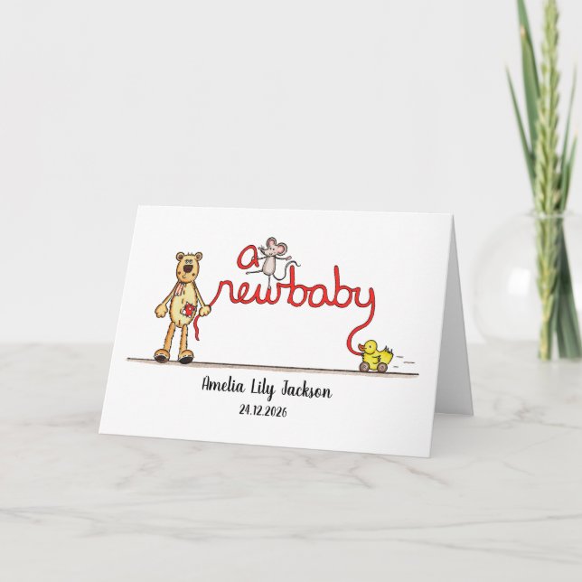 Tarjeta Personalizada Para Un Nuevo Bebé (Anverso)