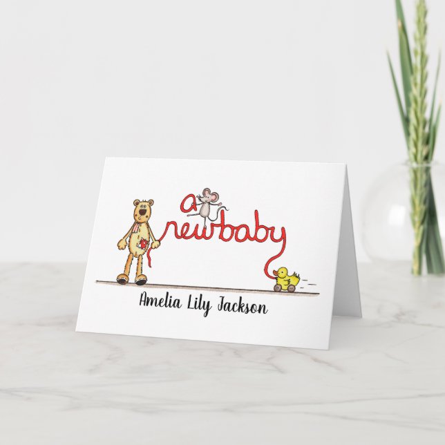 Tarjeta personalizada para un nuevo bebé (Anverso)
