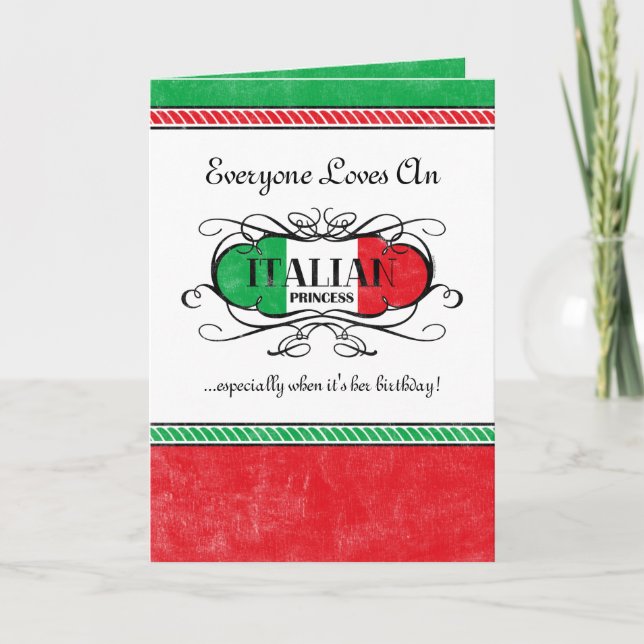 Tarjeta personalizada Princesa Italiana (Anverso)